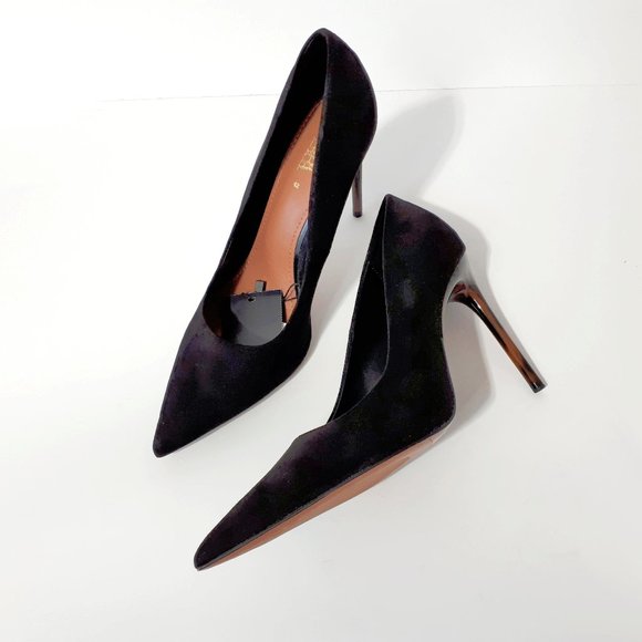 *Sold* NWT Zara black faux suede tortoise shell high heels, 42 - Picture 8 of 11
